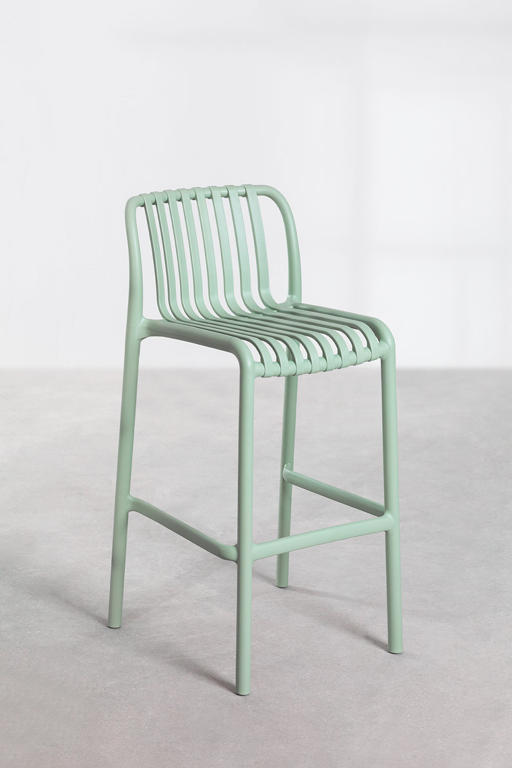 Conjunto De 4 Bancos Altos SKLUM Ores  Verde - Polipropileno - 88 Cm - 98 X 51 Cm - 52 X 49 Cm 53 Cm Mrkean 8435719324635