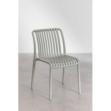 Set Van 2 Stapelbare Eetkamerstoelen Van Wendell Polypropyleen Groen – Khaki - Sklum
