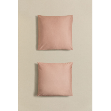 Set Van 2 Sampras Satijnen Kussenslopen Met Een Draaddichtheid Van 300 Roze – Hazelnoot & 60 X 60 Cm - Sklum