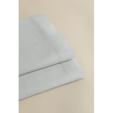 Bovenlaken In Percal Katoen Van 180 Draden Voor Een Bed Van 90 Cm Agassi Blauwe Nevel & Bed 90cm (160 X 280 Cm) - Sklum