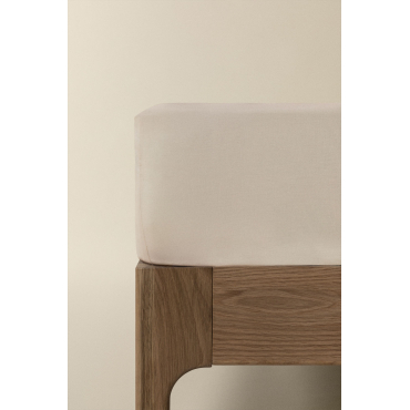 Onderlaken In Lesia Percal Katoen Met 180 Draden Tapioca Beige & Bed 135/140cm (140 X 200 X 40 Cm) - Sklum