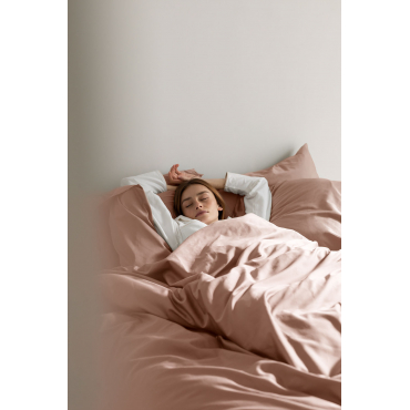 Sampras Satijnen Dekbedovertrek Met Draaddichtheid 300 Roze – Hazelnoot & Bed 135/140cm (220 X 220 Cm) - Sklum