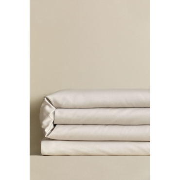 [*] Sampras Dekbedovertrek In 300 Thread Count Satijn Naakt Beige & Bed 150/160cm (240 X 220 Cm) - Sklum