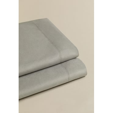 Satijnen Bovenlaken Van 300 Draden Sampras Groen – Khaki & Bed 135/140cm (210 X 280 Cm) - Sklum