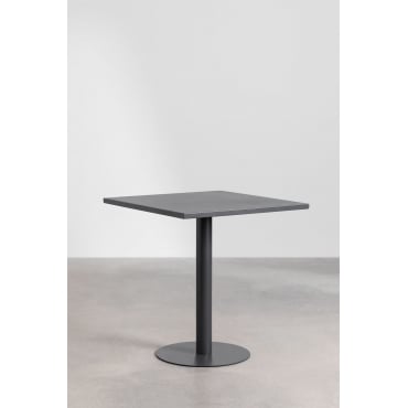 Vierkante Metalen Eettafel (70x70 Cm) Mizzi Grijs – Grafiet - Sklum