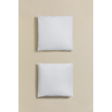 Set Van 2 Kussenslopen Van Percal Lesia-katoen Met Een Draaddichtheid Van 180 Draden Wit & 60 X 60 Cm - Sklum