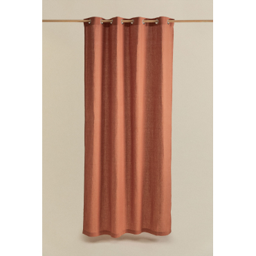 Linnengordijn (140x260 Cm) Varone Roest - Sklum