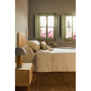 Agassi Dekbedovertrek In Percal Katoen Van 180 Draden Voor Een Bed Van 90 Cm Crema Cannoli & Bed 90cm (150 X 220 Cm) - Sklum