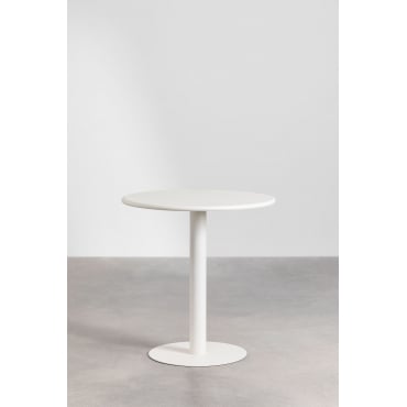 Eettafel Rond In Metaal (ø70 Cm) Mizzi Gardenia Wit - Sklum