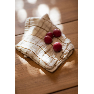 Set Van 2 Vernilen Katoenen Servetten Beige – Crème - Sklum