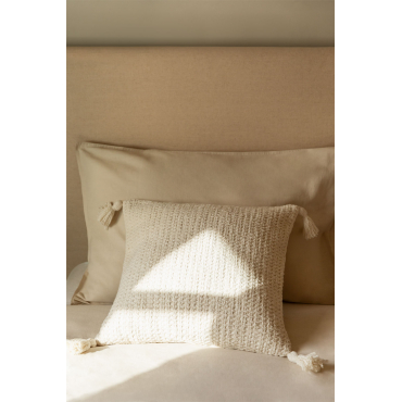 Vierkant Katoenen Kussen (45x45 Cm) Resnais Beige – Crème - Sklum