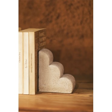 Set Van 2 Boekensteunen In Cement Brissac Wit - Sklum