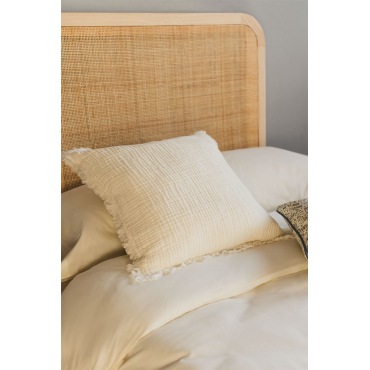 Vierkant Kussen Van Katoengaas (45x45 Cm) Jobert Beige – Crème - Sklum