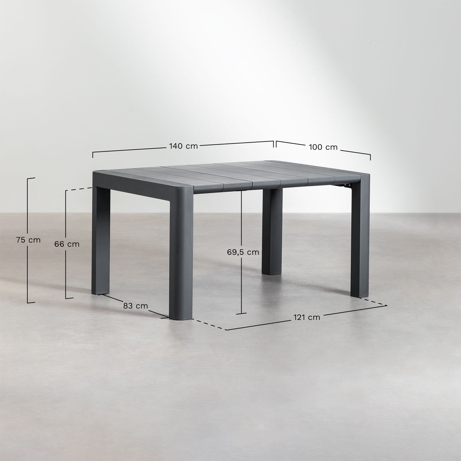 Arnadine rechthoekige eettafel , AFMETINGEN