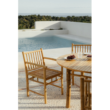 Set Van 2 Tuinstoelen Met Armleuningen Van Senia Bamboe Bamboe & Geen Kussen - Sklum