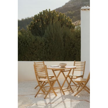 Ronde Tuintafel Ø90 Cm Opvouwbaar In Bamboe Lipe Bamboe - Sklum