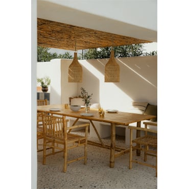 Rechthoekige Bamboe Tuintafel Senia 200 X 80 Cm - Sklum