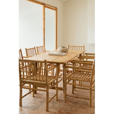 Senia Rechthoekige Bamboe Eettafel 200 X 80 Cm - Sklum