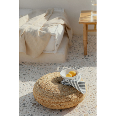 Ronde Jute Poef Pilew Ø50 Cm - Sklum