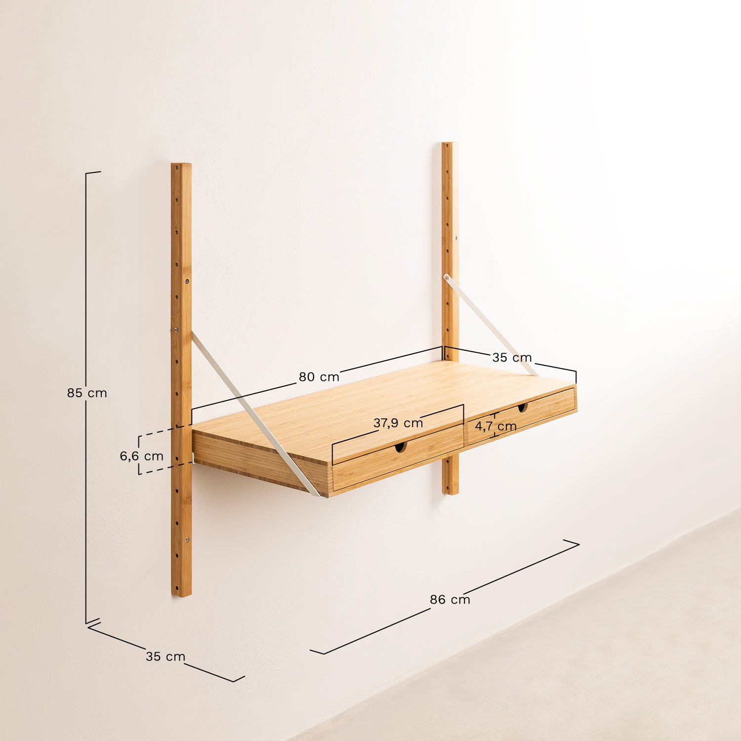 Bamboe Modulaire Wandplank Kolex, AFMETINGEN
