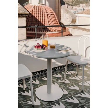 Ronde Tuintafel Ø70 Cm Van Ijzer Mizzi Gardenia Wit - Sklum