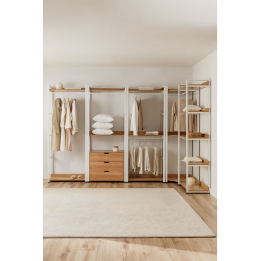 Open Modulaire Hoekkast Van 5 Stuks In Staal En Hout Ariaster Natuurlijk - Sklum