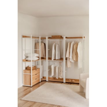 Open Modulaire Hoekkast Van 4 Stuks In Staal En Hout Ariaster Natuurlijk - Sklum