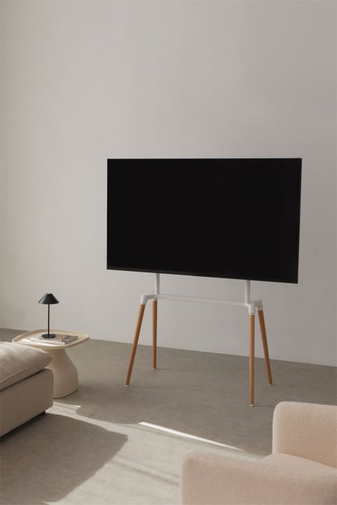 Taartondersteuning voor tv in Acero en Madera Rouben - Natuurlijk