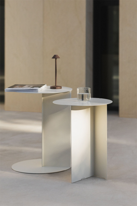 Ronde stalen bijzettafel voor de tuin Gromit