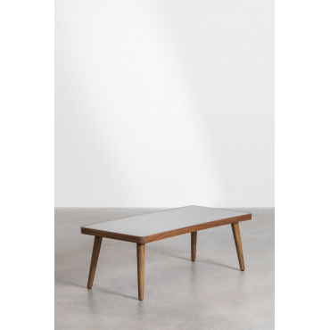 Marilia Salontafel Van Cement En Acaciahout Grijs & 110 X 50 Cm - Sklum