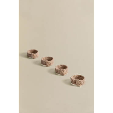 Set Van 4 Katara Jute Servetringen Yute - Sklum