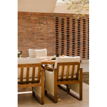 Set Van 6 Tuinstoelen Met Armleuningen Van Acaciahout Nayely Acacia Bruin - Sklum