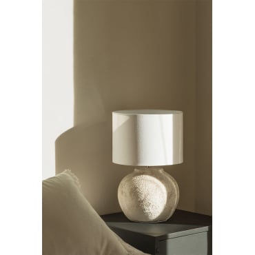 Aloia Linnen En Terracotta Tafellamp Wit - Sklum