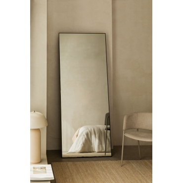 Aluminium Staande Spiegel (80x200 Cm) Zastron Zwart - Sklum