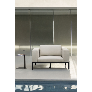 Taranis Tuinstoel Met Armleuningen In Aluminium En Staal Stof Crème Beige - Sklum