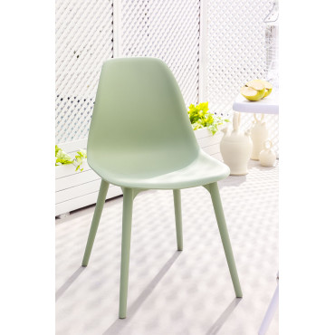 Set Van 4 Tuinstoelen Van Polypropyleen Scand Celadon - Sklum