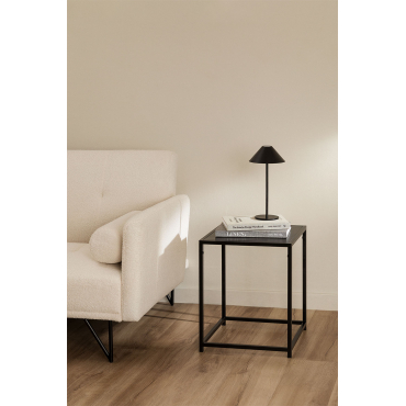 Vierkante Bijzettafel 40x40 Cm In Staal Thura Zwarte Koolstof - Sklum