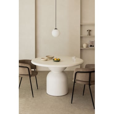 Verenis Ronde Cementen Eettafel (ø120 Cm) Gebroken Wit - Sklum