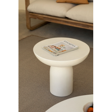 Ronde Bijzettafel Voor De Tuin Ø50 Cm In Cement Zenadia Gebroken Wit - Sklum