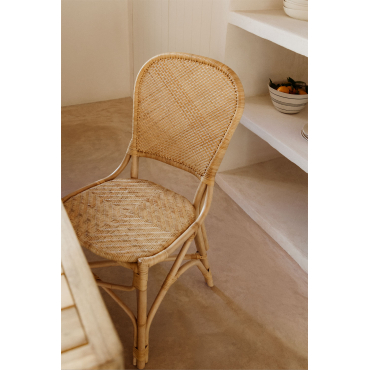 Pakket Van 4 Zariel Rotan Eetkamerstoelen Natuurlijk & Geen Kussen - Sklum