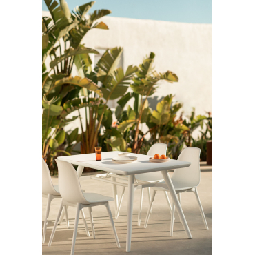 Tuin Tafel Rechthoekig 135x80 Cm In Polypropyleen Scand Wit - Sklum