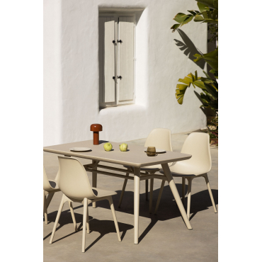 Tuin Tafel Rechthoekig 135x80 Cm In Polypropyleen Scand Tapioca Beige - Sklum