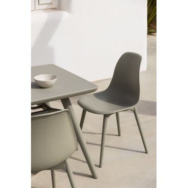 Verpakking Van 4 Scand Polypropyleen Tuinstoelen Groen – Khaki - Sklum