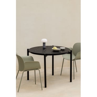 Ronde Tuintafel Ø110 Cm In Aluminium Elton Zwarte Koolstof - Sklum