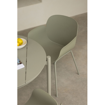 Set Van 4 Tuinstoelen In Ijzer En Polypropyleen Lynette Bamboe Groen - Sklum
