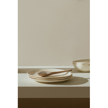 Set Van 2 Dessertborden Van Gres Belvere Gardenia Wit - Sklum