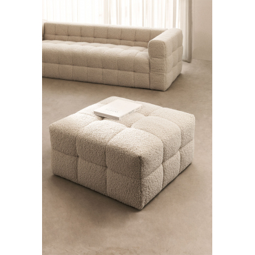 Puff In Borreguito Harriet Beig Crema - Sklum