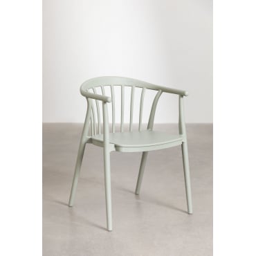 Set van 4 stapelbare tuinstoelen met armleuningen in polypropyleen Ivor
