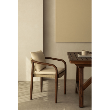 Set Van 2 Eetkamerstoelen Met Armleuningen In Acacia Giulia Donker Acaciabruin - Sklum