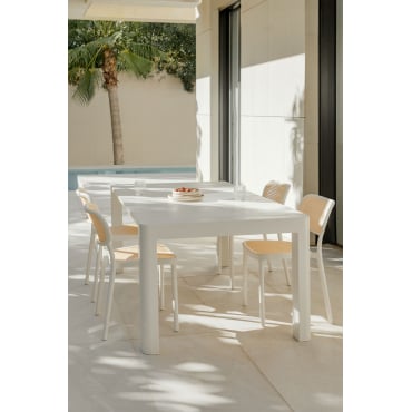 Arnadine Rechthoekige Tuintafel Gardenia Wit & 180 X 100 Cm - Sklum